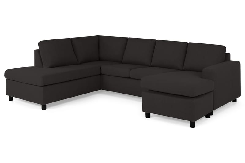Crazy 4-sits Vänstervänd U-formad Large Soffa med Divan och Schäslong i Tyg - Antracit - Möbler - Vardagsrum - Soffor - U-soffor