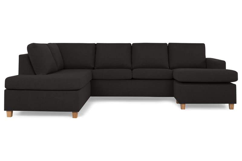 Crazy 4-sits Vänstervänd U-formad Large Soffa med Divan och Schäslong i Tyg - Antracit - Möbler - Vardagsrum - Soffor - U-soffor