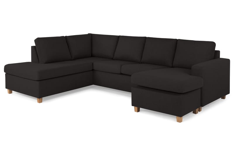 Crazy 4-sits Vänstervänd U-formad Large Soffa med Divan och Schäslong i Tyg - Antracit - Möbler - Vardagsrum - Soffor - U-soffor