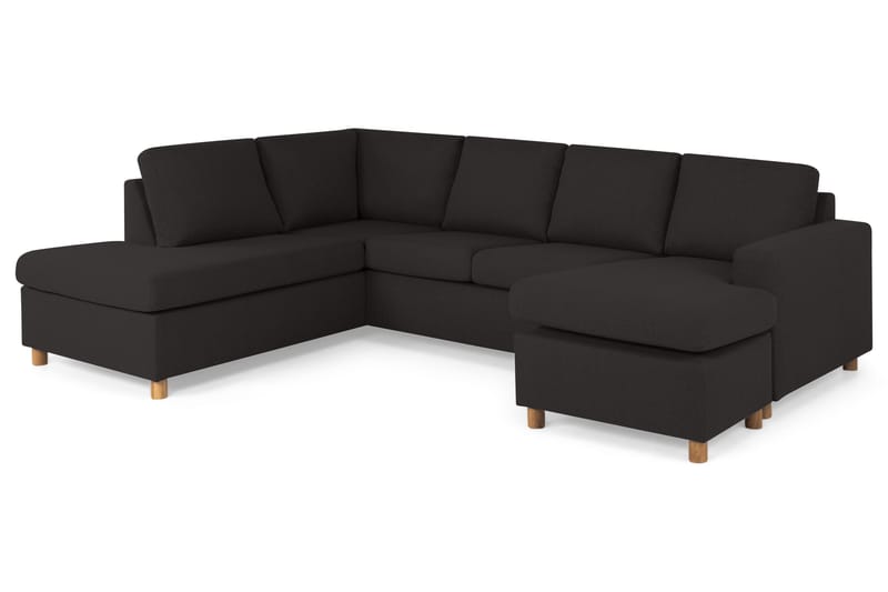 Crazy 4-sits Vänstervänd U-formad Large Soffa med Divan och Schäslong i Tyg - Antracit - Möbler - Vardagsrum - Soffor - U-soffor