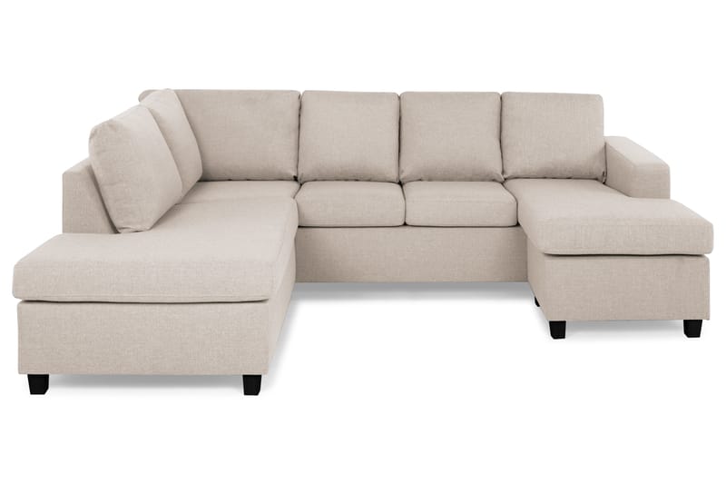 Crazy 4-sits Vänstervänd U-formad Large Soffa med Divan och Schäslong i Tyg - Beige - Möbler - Vardagsrum - Soffor - U-soffor