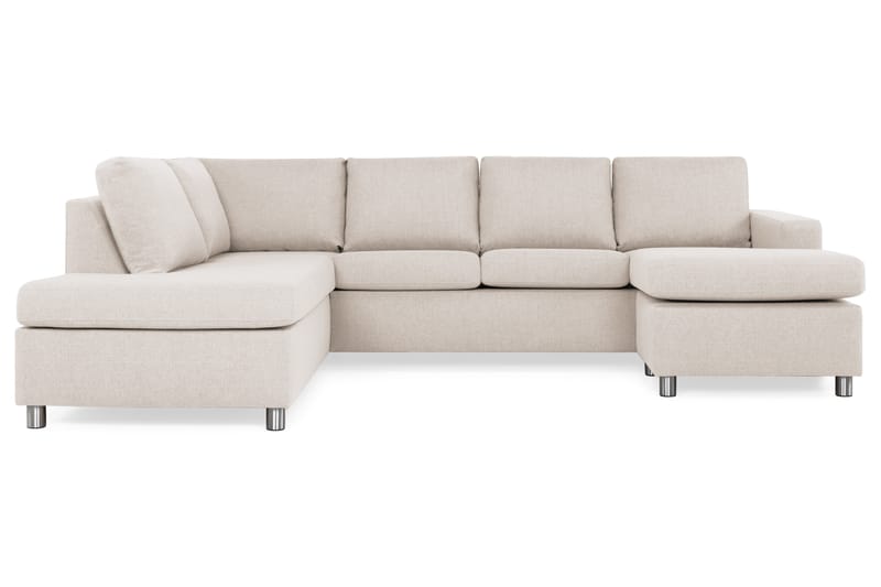 Crazy 4-sits Vänstervänd U-formad Large Soffa med Divan och Schäslong i Tyg - Beige - Möbler - Vardagsrum - Soffor - U-soffor