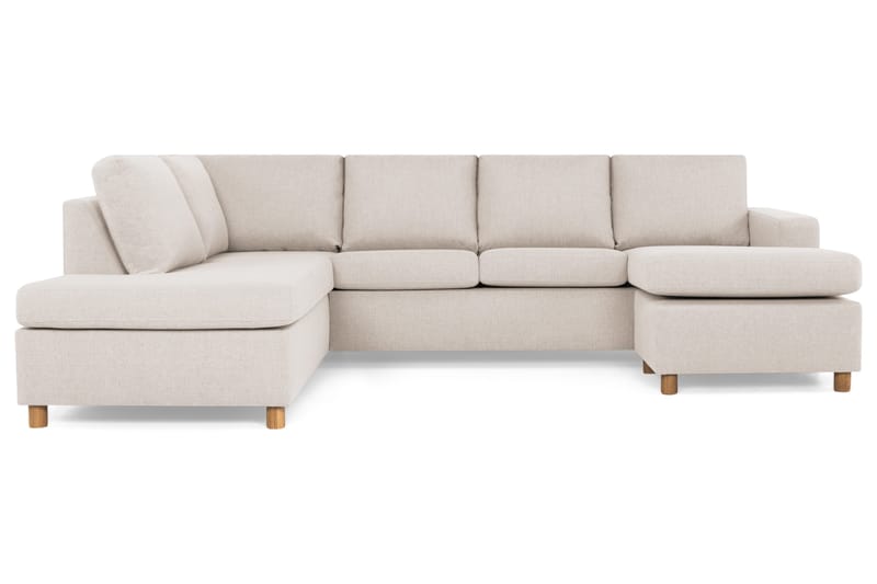 Crazy 4-sits Vänstervänd U-formad Large Soffa med Divan och Schäslong i Tyg - Beige - Möbler - Vardagsrum - Soffor - U-soffor