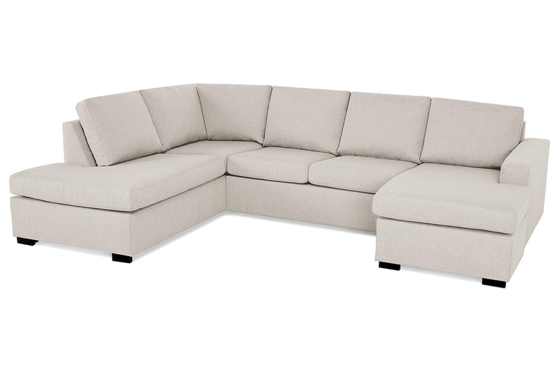 Crazy 4-sits Vänstervänd U-formad Large Soffa med Divan och Schäslong i Tyg - Beige - Möbler - Vardagsrum - Soffor - U-soffor