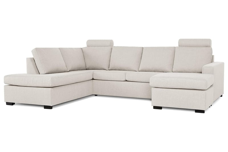 Crazy 4-sits Vänstervänd U-formad Large Soffa med Divan och Schäslong i Tyg - Beige - Möbler - Vardagsrum - Soffor - U-soffor