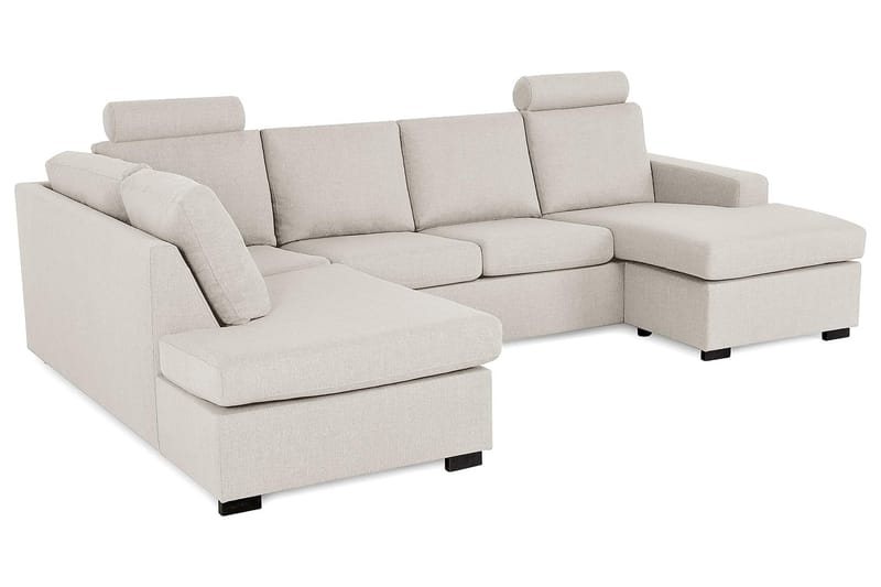 Crazy 4-sits Vänstervänd U-formad Large Soffa med Divan och Schäslong i Tyg - Beige - Möbler - Vardagsrum - Soffor - U-soffor