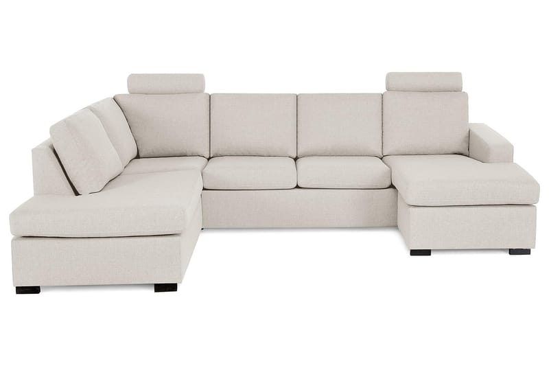 Crazy 4-sits Vänstervänd U-formad Large Soffa med Divan och Schäslong i Tyg - Beige - Möbler - Vardagsrum - Soffor - U-soffor