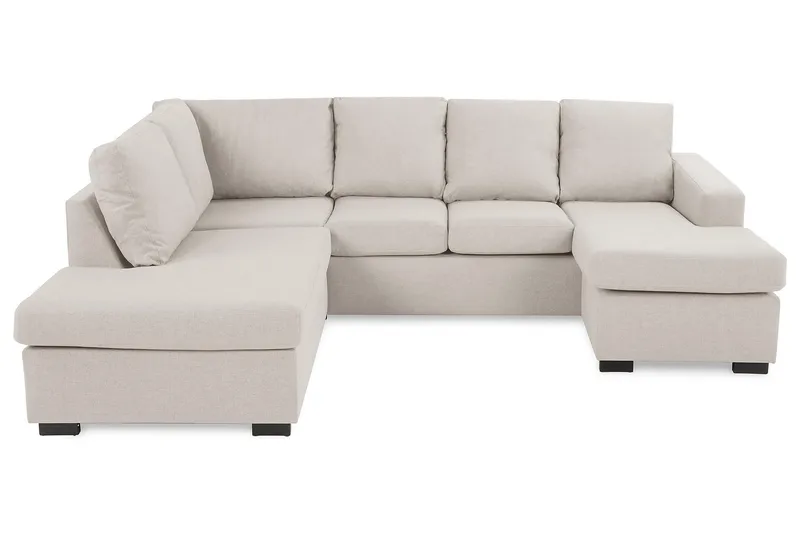 Crazy 4-sits Vänstervänd U-formad Large Soffa med Divan och Schäslong i Tyg - Beige - Möbler - Vardagsrum - Soffor - U-soffor