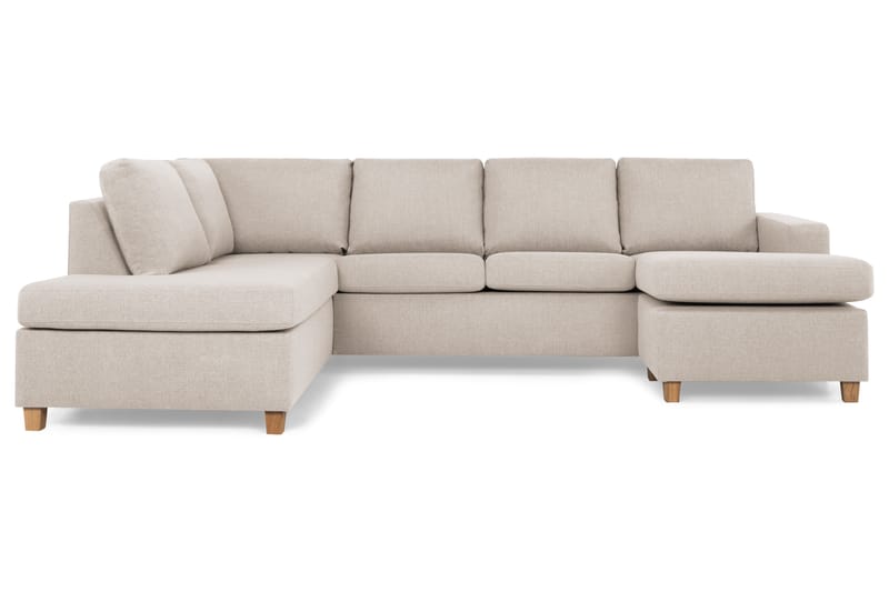 Crazy 4-sits Vänstervänd U-formad Large Soffa med Divan och Schäslong i Tyg - Beige - Möbler - Vardagsrum - Soffor - U-soffor