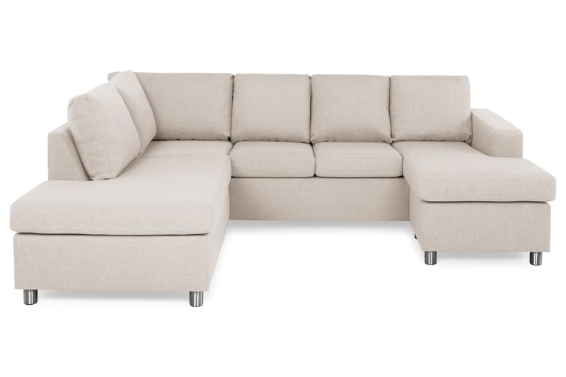 Crazy 4-sits Vänstervänd U-formad Large Soffa med Divan och Schäslong i Tyg - Beige - Möbler - Vardagsrum - Soffor - U-soffor