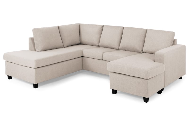 Crazy 4-sits Vänstervänd U-formad Large Soffa med Divan och Schäslong i Tyg - Beige - Möbler - Vardagsrum - Soffor - U-soffor