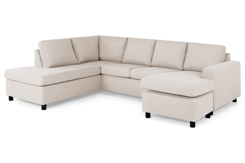 Crazy 4-sits Vänstervänd U-formad Large Soffa med Divan och Schäslong i Tyg - Beige - Möbler - Vardagsrum - Soffor - U-soffor