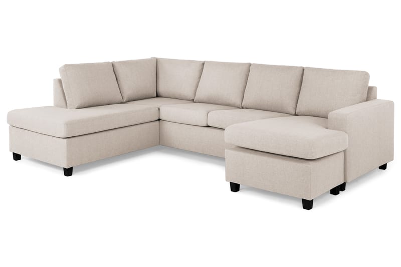 Crazy 4-sits Vänstervänd U-formad Large Soffa med Divan och Schäslong i Tyg - Beige - Möbler - Vardagsrum - Soffor - U-soffor