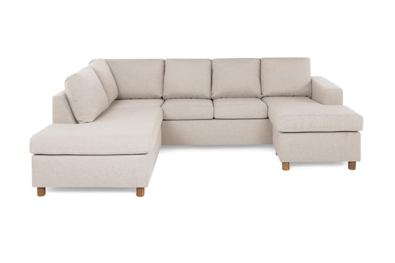 Crazy 4-sits Vänstervänd U-formad Large Soffa med Divan och Schäslong i Tyg - Beige - Möbler - Vardagsrum - Soffor - U-soffor