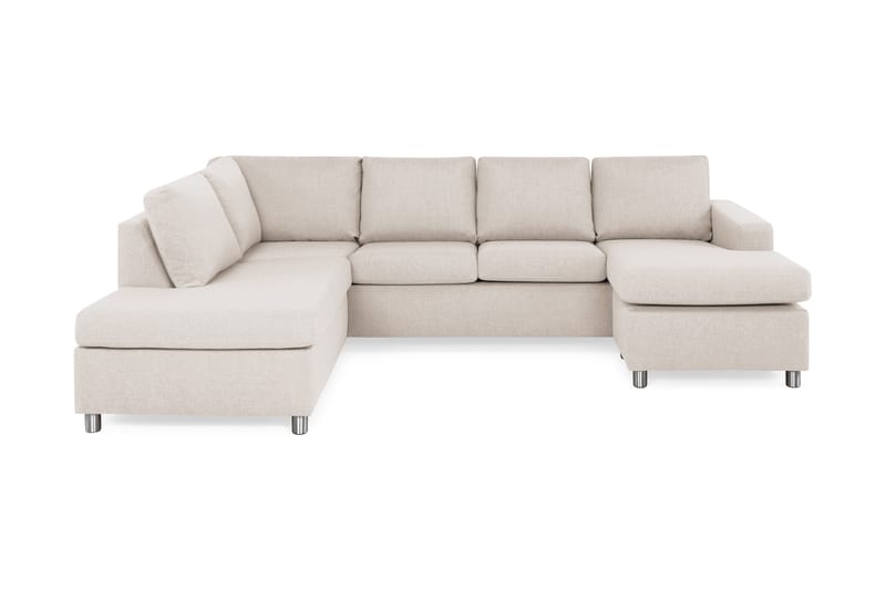 Crazy 4-sits Vänstervänd U-formad Large Soffa med Divan och Schäslong i Tyg - Beige - Möbler - Vardagsrum - Soffor - U-soffor