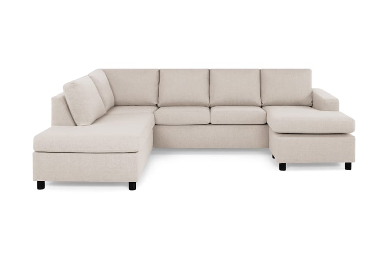Crazy 4-sits Vänstervänd U-formad Large Soffa med Divan och Schäslong i Tyg - Beige - Möbler - Vardagsrum - Soffor - U-soffor