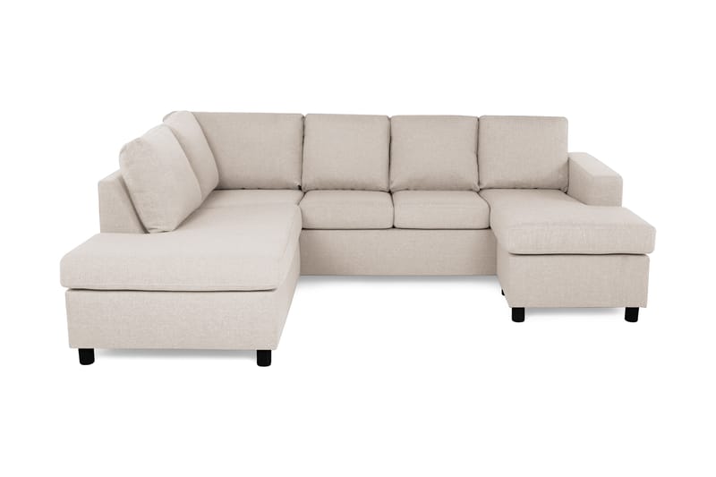 Crazy 4-sits Vänstervänd U-formad Large Soffa med Divan och Schäslong i Tyg - Beige - Möbler - Vardagsrum - Soffor - U-soffor