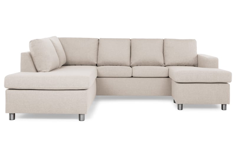 Crazy 4-sits Vänstervänd U-formad Large Soffa med Divan och Schäslong i Tyg - Beige - Möbler - Vardagsrum - Soffor - U-soffor