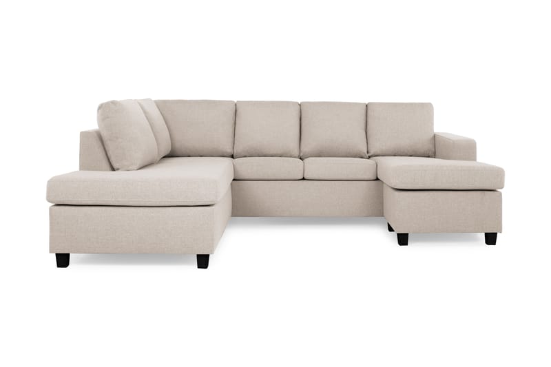 Crazy 4-sits Vänstervänd U-formad Large Soffa med Divan och Schäslong i Tyg - Beige - Möbler - Vardagsrum - Soffor - U-soffor