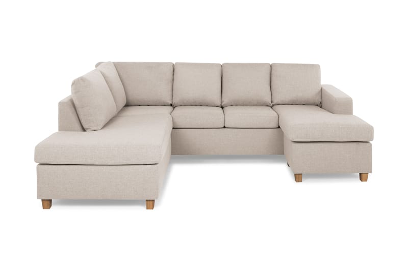 Crazy 4-sits Vänstervänd U-formad Large Soffa med Divan och Schäslong i Tyg - Beige - Möbler - Vardagsrum - Soffor - U-soffor