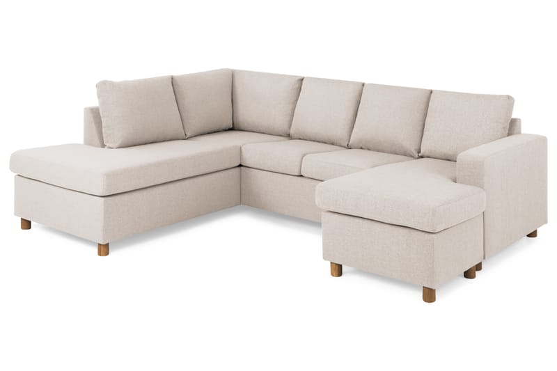 Crazy 4-sits Vänstervänd U-formad Large Soffa med Divan och Schäslong i Tyg - Beige - Möbler - Vardagsrum - Soffor - U-soffor
