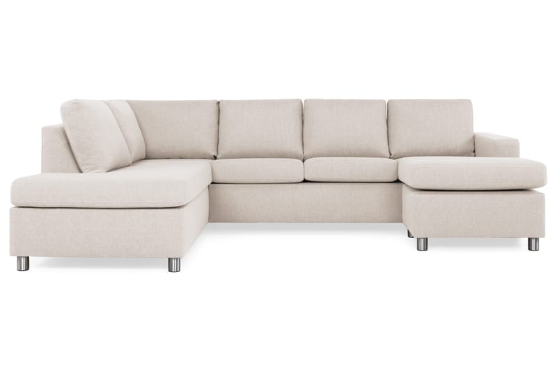 Crazy 4-sits Vänstervänd U-formad Large Soffa med Divan och Schäslong i Tyg - Beige - Möbler - Vardagsrum - Soffor - U-soffor