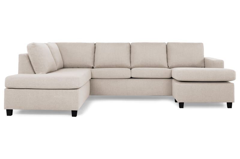 Crazy 4-sits Vänstervänd U-formad Large Soffa med Divan och Schäslong i Tyg - Beige - Möbler - Vardagsrum - Soffor - U-soffor