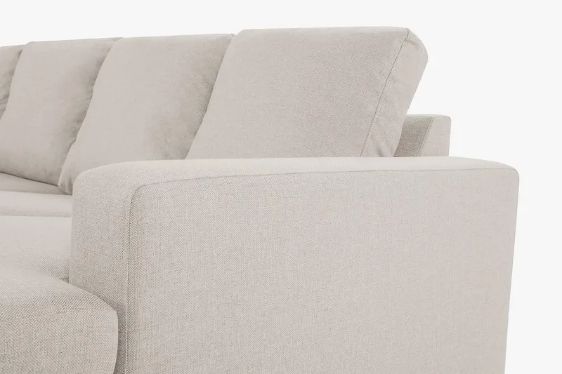 Crazy 4-sits Vänstervänd U-formad Large Soffa med Divan och Schäslong i Tyg - Beige - Möbler - Vardagsrum - Soffor - U-soffor