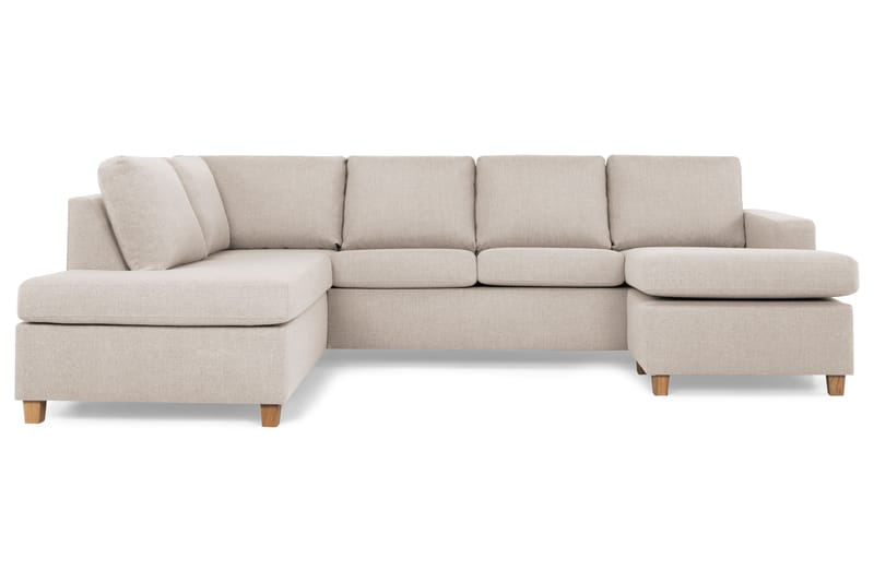 Crazy 4-sits Vänstervänd U-formad Large Soffa med Divan och Schäslong i Tyg - Beige - Möbler - Vardagsrum - Soffor - U-soffor