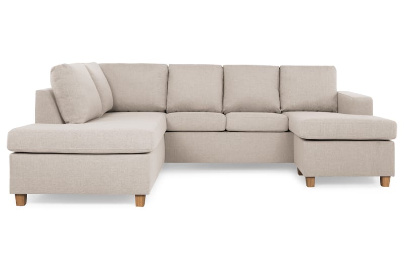 Crazy 4-sits Vänstervänd U-formad Large Soffa med Divan och Schäslong i Tyg - Beige - Möbler - Vardagsrum - Soffor - U-soffor