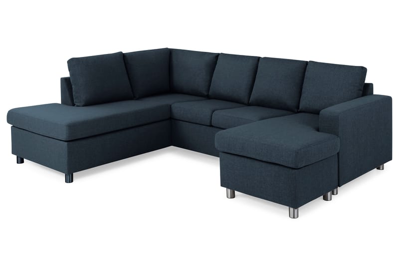 Crazy 4-sits Vänstervänd U-formad Large Soffa med Divan och Schäslong i Tyg - Blå - Möbler - Vardagsrum - Soffor - U-soffor