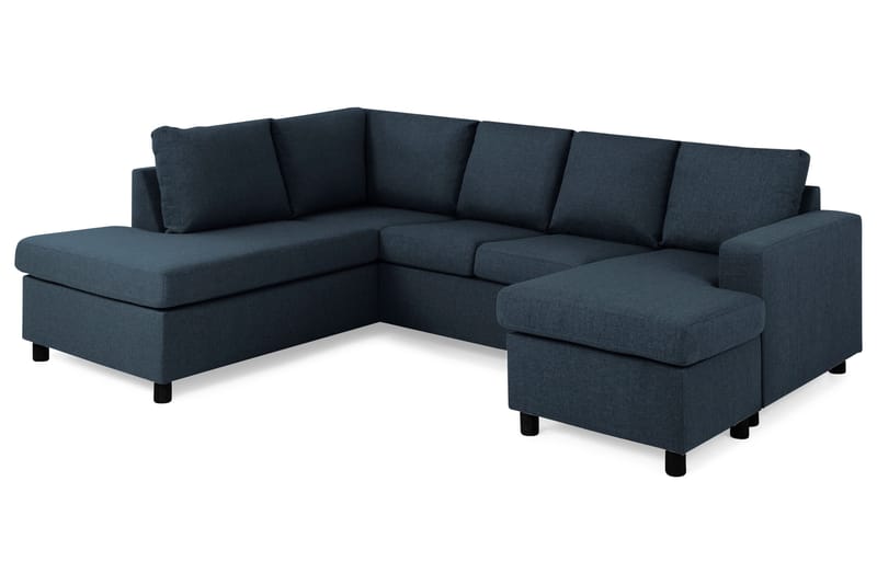 Crazy 4-sits Vänstervänd U-formad Large Soffa med Divan och Schäslong i Tyg - Blå - Möbler - Vardagsrum - Soffor - U-soffor