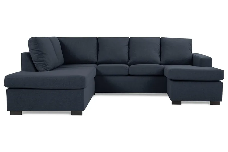 Crazy 4-sits Vänstervänd U-formad Large Soffa med Divan och Schäslong i Tyg - Blå - Möbler - Vardagsrum - Soffor - U-soffor