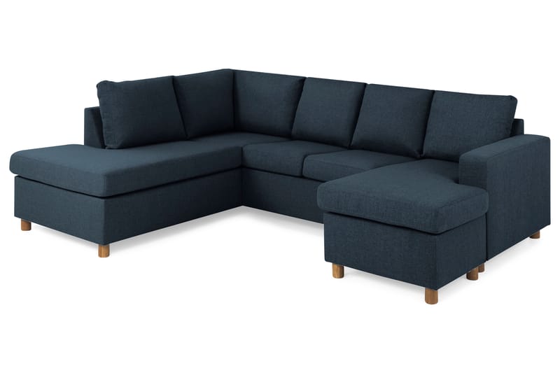 Crazy 4-sits Vänstervänd U-formad Large Soffa med Divan och Schäslong i Tyg - Blå - Möbler - Vardagsrum - Soffor - U-soffor