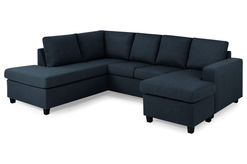 Crazy 4-sits Vänstervänd U-formad Large Soffa med Divan och Schäslong i Tyg - Blå - Möbler - Vardagsrum - Soffor - U-soffor