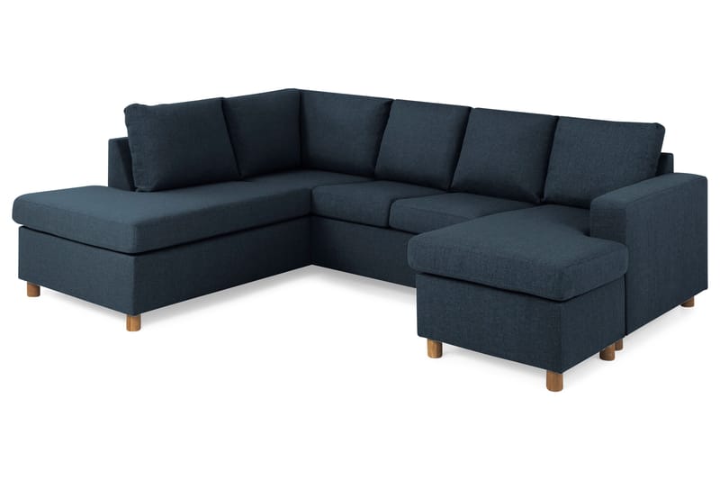 Crazy 4-sits Vänstervänd U-formad Large Soffa med Divan och Schäslong i Tyg - Blå - Möbler - Vardagsrum - Soffor - U-soffor