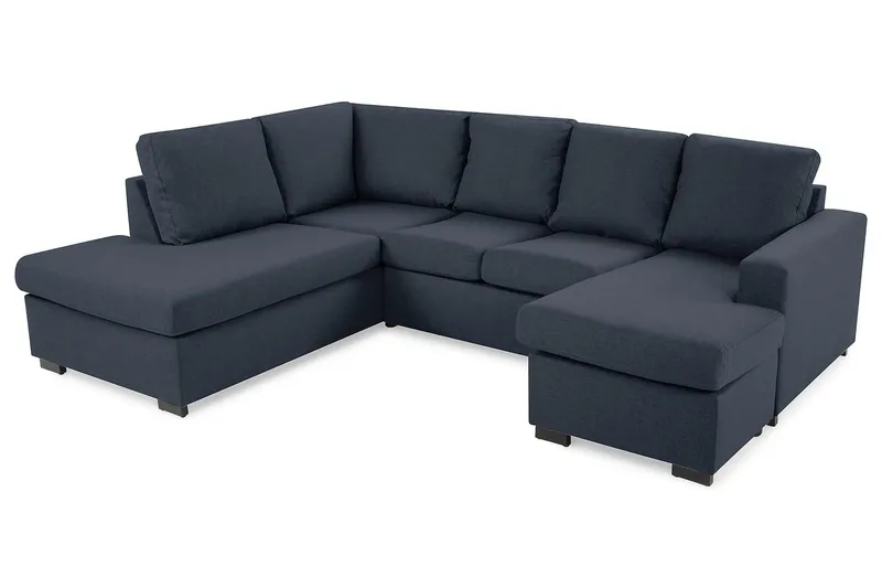 Crazy 4-sits Vänstervänd U-formad Large Soffa med Divan och Schäslong i Tyg - Blå - Möbler - Vardagsrum - Soffor - U-soffor
