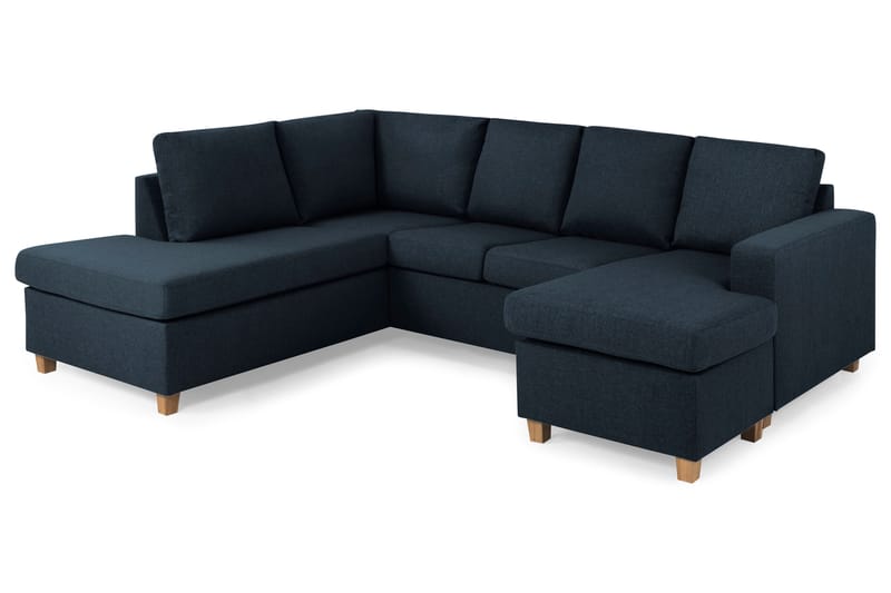 Crazy 4-sits Vänstervänd U-formad Large Soffa med Divan och Schäslong i Tyg - Blå - Möbler - Vardagsrum - Soffor - U-soffor