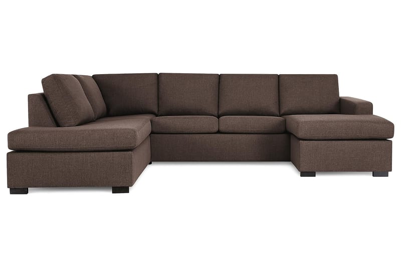 Crazy 4-sits Vänstervänd U-formad Large Soffa med Divan och Schäslong i Tyg - Brun - Möbler - Vardagsrum - Soffor - U-soffor