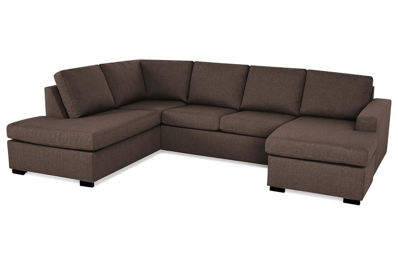 Crazy 4-sits Vänstervänd U-formad Large Soffa med Divan och Schäslong i Tyg - Brun - Möbler - Vardagsrum - Soffor - U-soffor
