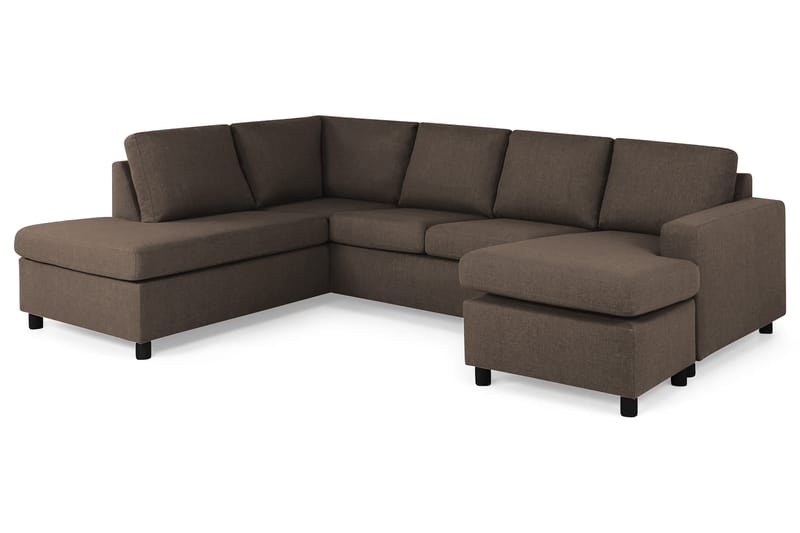 Crazy 4-sits Vänstervänd U-formad Large Soffa med Divan och Schäslong i Tyg - Brun - Möbler - Vardagsrum - Soffor - U-soffor