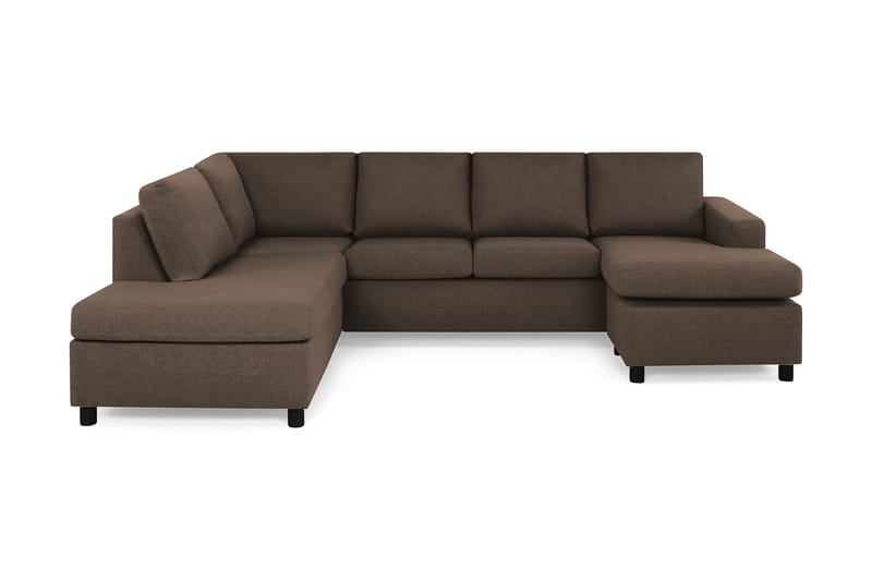 Crazy 4-sits Vänstervänd U-formad Large Soffa med Divan och Schäslong i Tyg - Brun - Möbler - Vardagsrum - Soffor - U-soffor