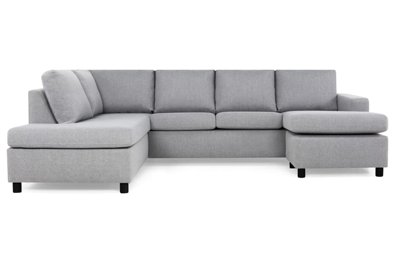 Crazy 4-sits Vänstervänd U-formad Large Soffa med Divan och Schäslong i Tyg - Grå - Möbler - Vardagsrum - Soffor - U-soffor