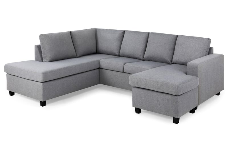 Crazy 4-sits Vänstervänd U-formad Large Soffa med Divan och Schäslong i Tyg - Grå - Möbler - Vardagsrum - Soffor - U-soffor