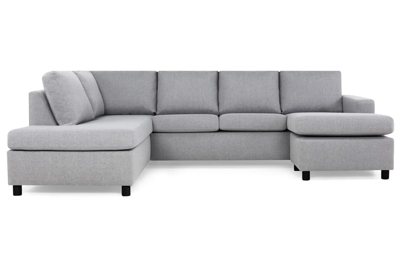 Crazy 4-sits Vänstervänd U-formad Large Soffa med Divan och Schäslong i Tyg, Grå
