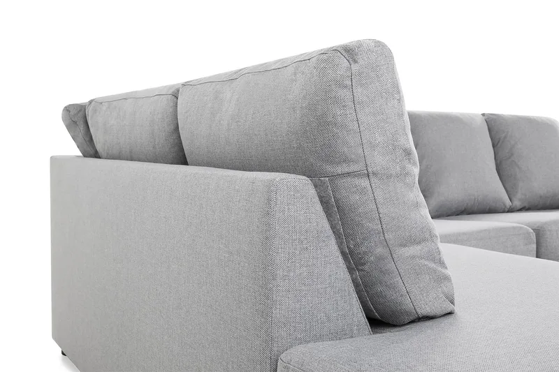 Crazy 4-sits Vänstervänd U-formad Large Soffa med Divan och Schäslong i Tyg - Grå - Möbler - Vardagsrum - Soffor - U-soffor