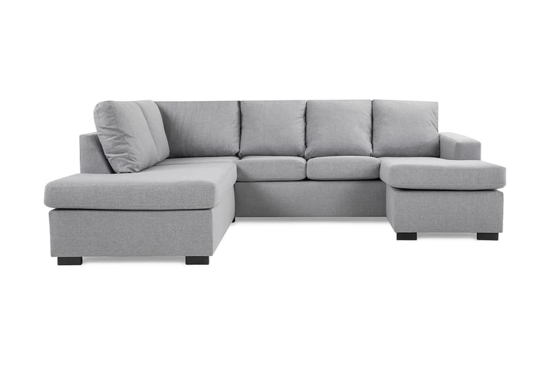 Crazy 4-sits Vänstervänd U-formad Large Soffa med Divan och Schäslong i Tyg - Grå - Möbler - Vardagsrum - Soffor - U-soffor