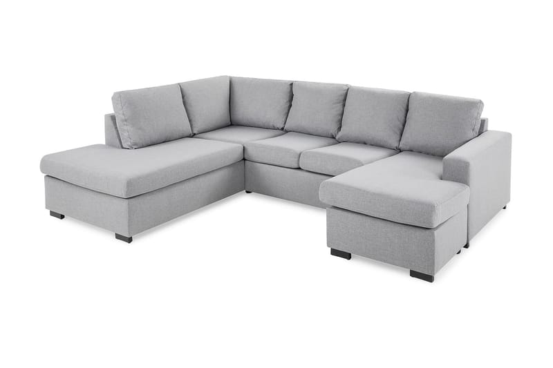 Crazy 4-sits Vänstervänd U-formad Large Soffa med Divan och Schäslong i Tyg - Grå - Möbler - Vardagsrum - Soffor - U-soffor