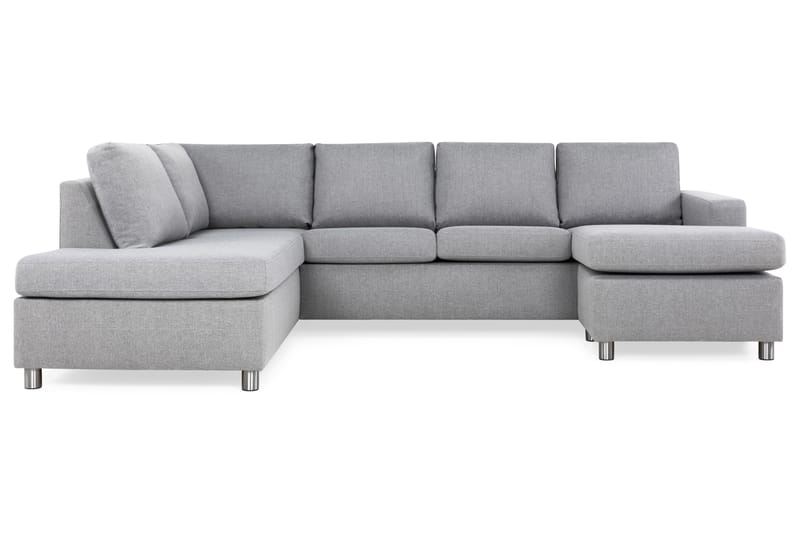 Crazy 4-sits Vänstervänd U-formad Large Soffa med Divan och Schäslong i Tyg - Grå - Möbler - Vardagsrum - Soffor - U-soffor