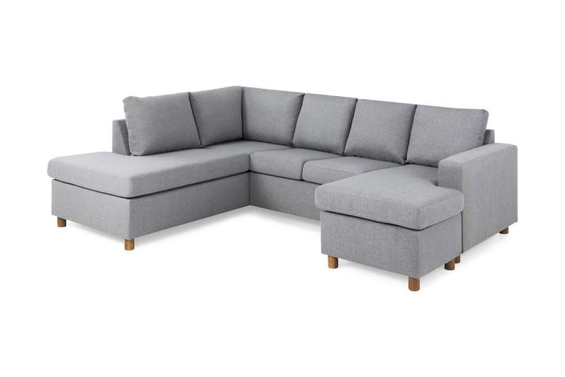 Crazy 4-sits Vänstervänd U-formad Large Soffa med Divan och Schäslong i Tyg - Grå - Möbler - Vardagsrum - Soffor - U-soffor